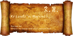 Krizsán Marcell névjegykártya